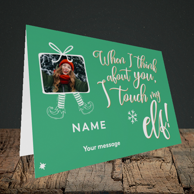 Picture of Touch My Elf, Christmas Design, Landscape Greetings Card