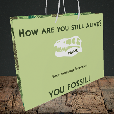 Picture of Fossil, (Without Photo) Birthday Design, Medium Landscape Gift Bag
