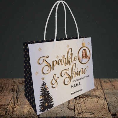 Picture of Sparkle & Shine, Christmas Design, Small Landscape Gift Bag