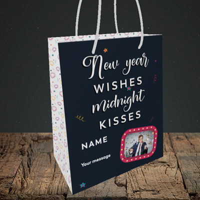 Picture of Midnight Kisses, New Year Design, Small Portrait Gift Bag