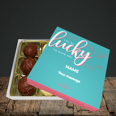 Picture of Lucky To Have Me, (Without Photo) Valentine Design, Choc 9
