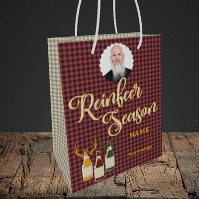Picture of Reinbeer, Christmas Design, Small Portrait Gift Bag