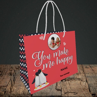 Picture of Make Me Happy, Valentine's Design, Small Landscape Gift Bag