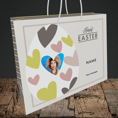 Picture of Egg Of Hearts, Easter Design, Medium Landscape Gift Bag