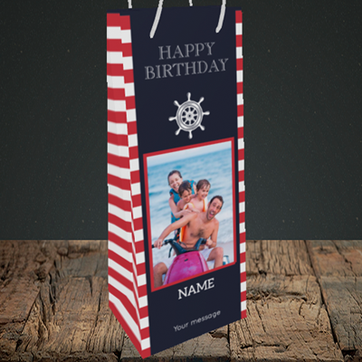 Picture of Nautical, Birthday Design, Bottle Bag