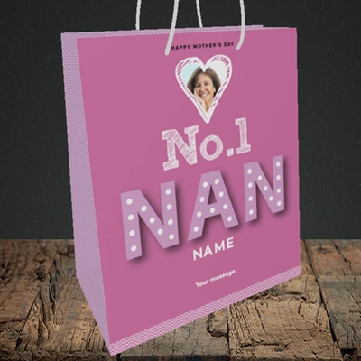 Picture of No. 1 Nan, Mother's Day Design, Medium Portrait Gift Bag