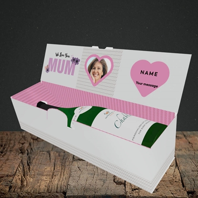 Picture of We Love Mum, Mother's Day Design, Lay-down Bottle Box