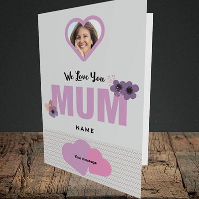 Picture of We Love Mum, Mother's Day Design, Portrait Greetings Card