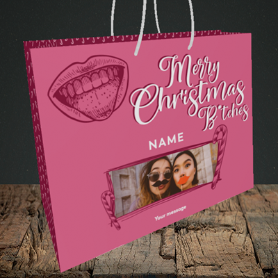 Picture of Merry Christmas Bitches, Christmas Design, Medium Landscape Gift Bag