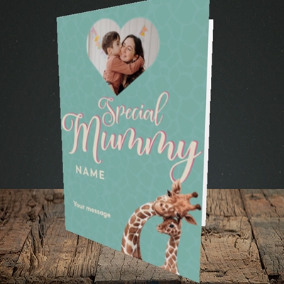 Picture of Mummy Giraffe, Mother's Day Design, Portrait Greetings Card