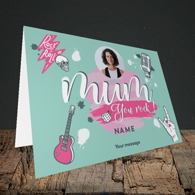 Picture of Mum You Rock, Mother's Day Design, Landscape Greetings Card