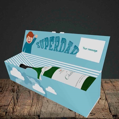 Picture of Superdad,(Without Photo) Father's Day Design, Lay-down Bottle Box