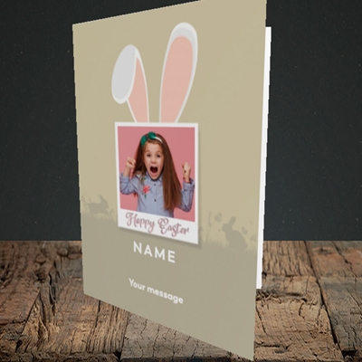Picture of Hoppy Polaroid, Easter Design, Portrait Greetings Card