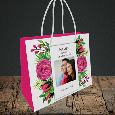 Picture of Flowers, Anniversary Design, Small Landscape Gift Bag