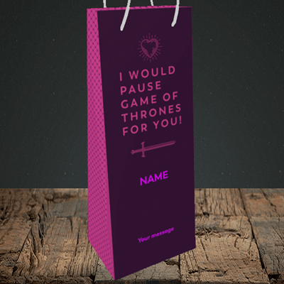 Picture of Game Of Thrones, (Without Photo) Valentine's Design, Bottle Bag