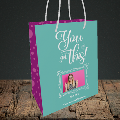 Picture of Got this, Good Luck Design, Small Portrait Gift Bag