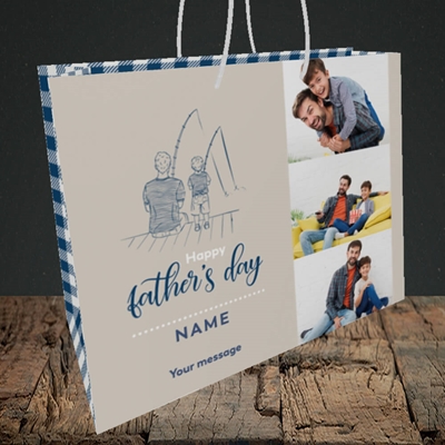 Picture of Father & Son, Father's Day Design, Medium Landscape Gift Bag