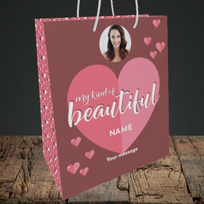 Picture of My Kind Of Beautiful, Valentine's Design, Medium Portrait Gift Bag