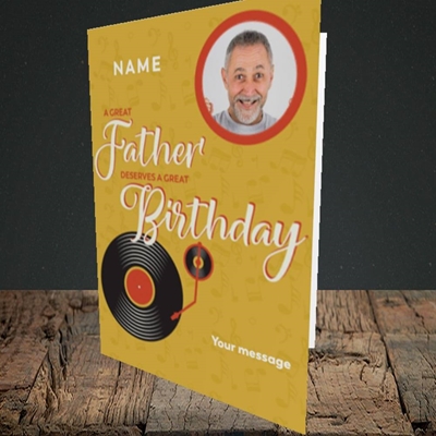 Picture of Great Father, Birthday Design, Portrait Greetings Card