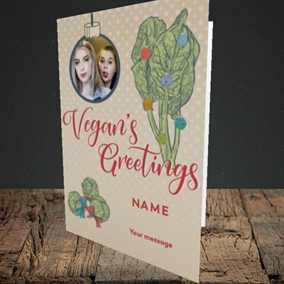 Picture of Vegan's Greetings, Christmas Design, Portrait Greetings Card