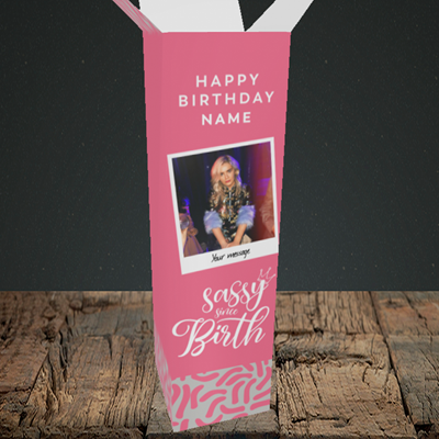 Picture of Sassy, Birthday Design, Upright Bottle Box