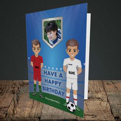 Picture of Football, Birthday Design, Portrait Greetings Card