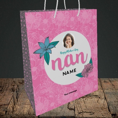 Picture of Happy Mother's Day Nan, Mother's Day Design, Medium Portrait Gift Bag
