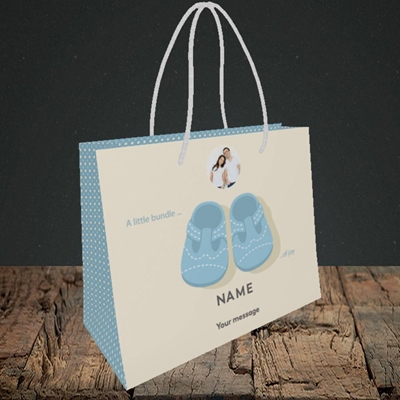 Picture of Little Bundle-Boy, New Baby Design, Small Landscape Gift Bag