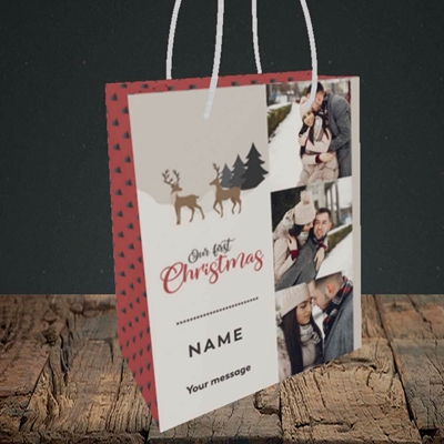 Picture of Our First Christmas, Christmas Design, Small Portrait Gift Bag