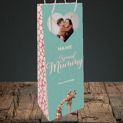 Picture of Mummy Giraffe, Mother's Day Design, Bottle Bag