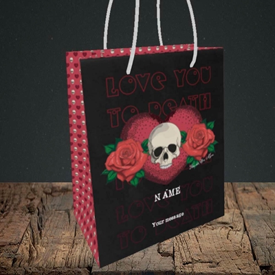 Picture of Love You To Death(Without Photo), Valentine's Design, Small Portrait Gift Bag