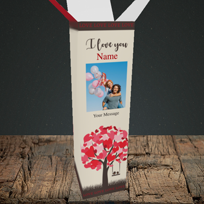 Picture of Lovebirds, Valentine's Design, Upright Bottle Box