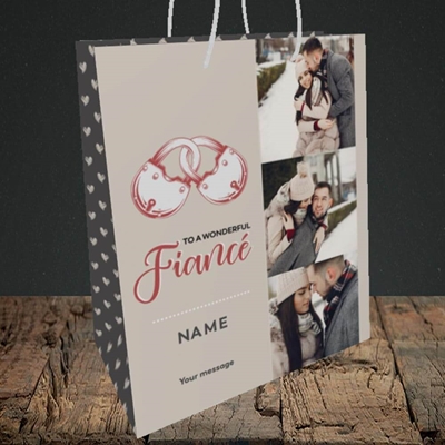 Picture of Wonderful Fiancé, Valentine's Design, Medium Portrait Gift Bag
