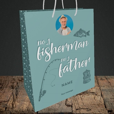 Picture of Fisherman, Father's Day Design, Medium Portrait Gift Bag