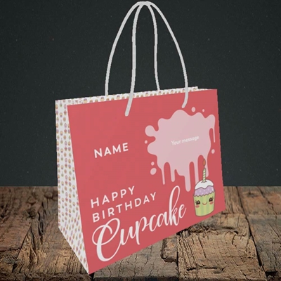 Picture of Cupcake(Without Photo), Birthday Design, Small Landscape Gift Bag