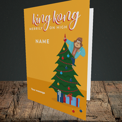 Picture of King Kong, (Without Photo) Christmas Design, Portrait Greetings Card