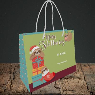 Picture of Slothmas, (Without Photo) Christmas Design, Small Landscape Gift Bag
