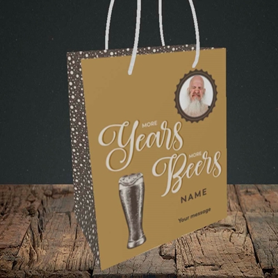Picture of Years Beers, Birthday Design, Small portrait Gift Bag