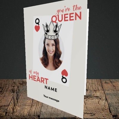 Picture of Queen Of My Heart, Valentine's Design, Portrait Greetings Card