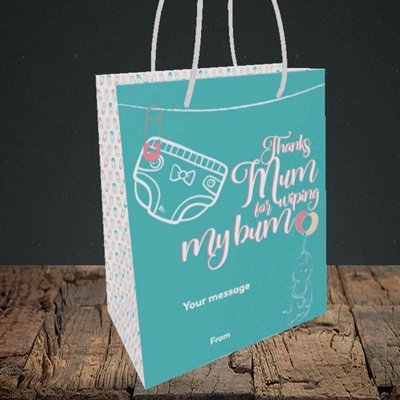 Picture of Wiping My Bum(Without Photo), Mother's Day Design, Small Portrait Gift Bag