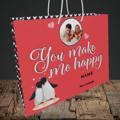 Picture of Make Me Happy, Valentine's Design, Medium Landscape Gift Bag