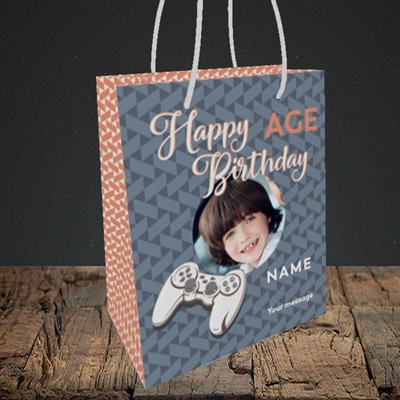 Picture of Gaming Control, Birthday Design, Small Portrait Gift Bag