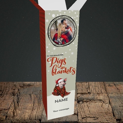 Picture of Pigs In Blankets, Christmas Design, Upright Bottle Box