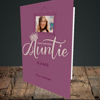 Picture of Auntie (Crown), Birthday Design, Portrait Greetings Card