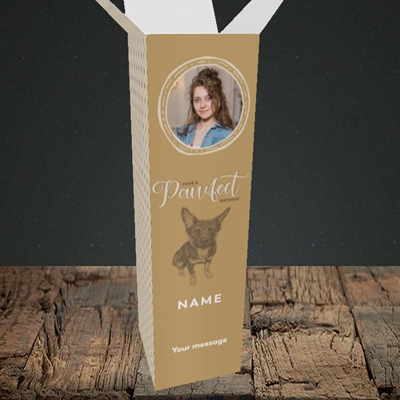 Picture of Pawfect, Birthday Design, Upright Bottle Box