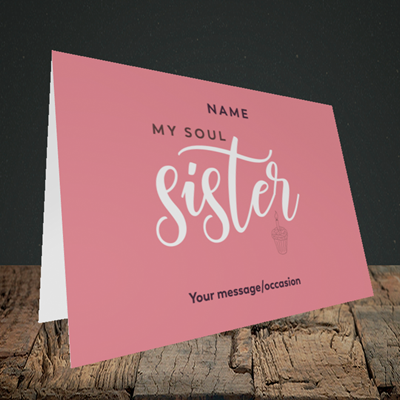 Picture of Soul Sister, (Without Photo) Birthday Design, Landscape Greetings Card