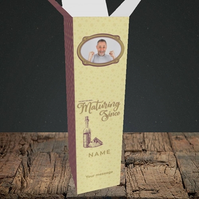 Picture of Maturing Since, Birthday Design, Upright Bottle Box
