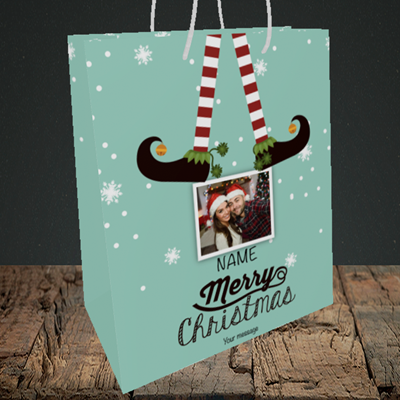 Picture of Elf, Christmas Design, Medium Portrait Gift Bag