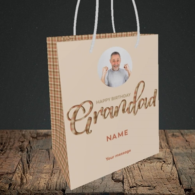 Picture of Grandad, Birthday Design, Small portrait Gift Bag