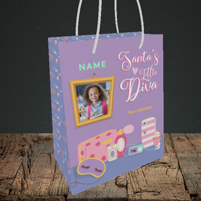 Picture of Little Diva, Christmas Design, Small Portrait Gift Bag